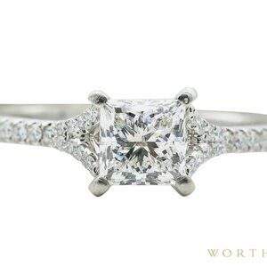 GIA Certified 1.20ct Princess Cut Diamond Engagement Ring in Platinum